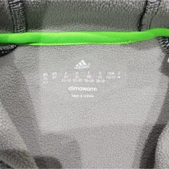 ADIDAS CLIMAWARM Black/Neon Green colour Block Fleece Hoodie- XS- NWOT - Picture 8 of 14